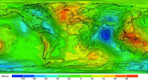 ESA - GOCE Weltkarte der Gravitation